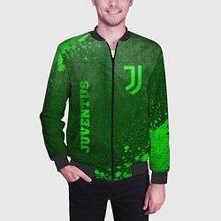 Бомбер мужской Juventus - green gradient вертикально, цвет: 3D-черный — фото 2