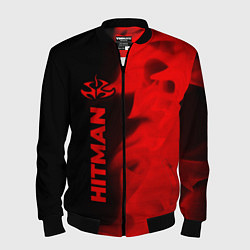 Мужской бомбер Hitman - red gradient по-вертикали