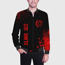 Бомбер мужской Blink 182 - red gradient вертикально, цвет: 3D-черный — фото 2