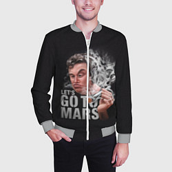Бомбер мужской Илон Маск - Lets go to Mars, цвет: 3D-меланж — фото 2