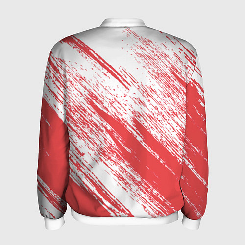Мужской бомбер The color is white and red / 3D-Белый – фото 2