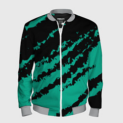 Бомбер мужской The color is black and turquoise, цвет: 3D-меланж
