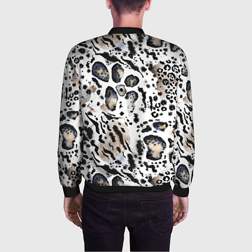 Мужской бомбер Пятна леопарда абстрактные / 3D-Черный – фото 4