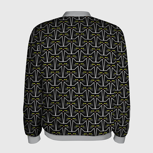Мужской бомбер Паттерн черные котики / 3D-Меланж – фото 2