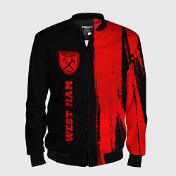 Мужской бомбер West Ham - red gradient по-вертикали