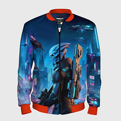 Мужской бомбер Mass Effect - neon glow fantastic