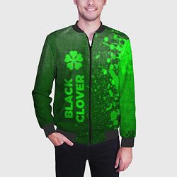 Бомбер мужской Black Clover - green gradient по-вертикали, цвет: 3D-черный — фото 2