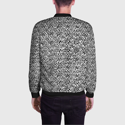 Мужской бомбер Чёрно-белый текстурный / 3D-Черный – фото 4