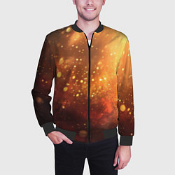 Бомбер мужской Золотая блестящая текстура, цвет: 3D-черный — фото 2