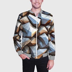Бомбер мужской Каменно металлическая абстракция, цвет: 3D-меланж — фото 2