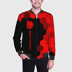 Бомбер мужской League of Legends - red gradient по-вертикали, цвет: 3D-черный — фото 2