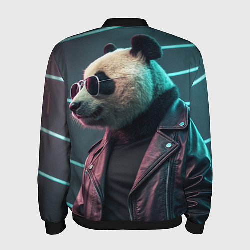 Мужской бомбер Cyberpunk panda / 3D-Черный – фото 2