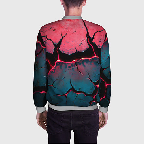 Мужской бомбер Объемные разломы текстура / 3D-Меланж – фото 4