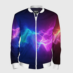 Мужской бомбер Звуковая волна неоновый узор