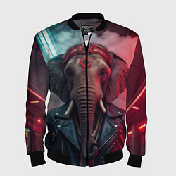 Мужской бомбер Cyberpunk elephant