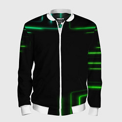 Мужской бомбер Black green color