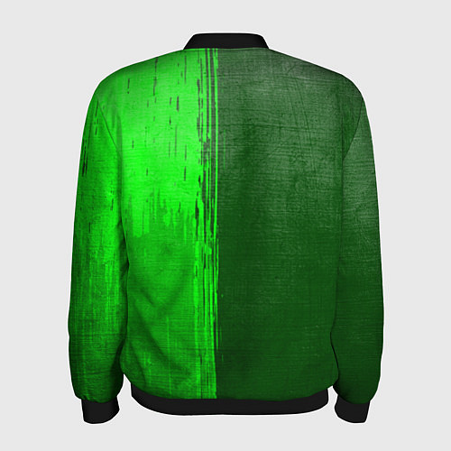 Мужской бомбер Slipknot - green gradient по-вертикали / 3D-Черный – фото 2