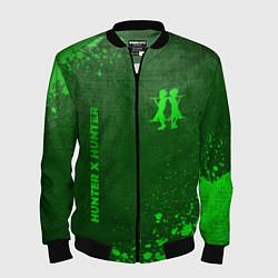 Бомбер мужской Hunter x Hunter - green gradient вертикально, цвет: 3D-черный