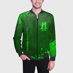 Бомбер мужской Hunter x Hunter - green gradient вертикально, цвет: 3D-черный — фото 2