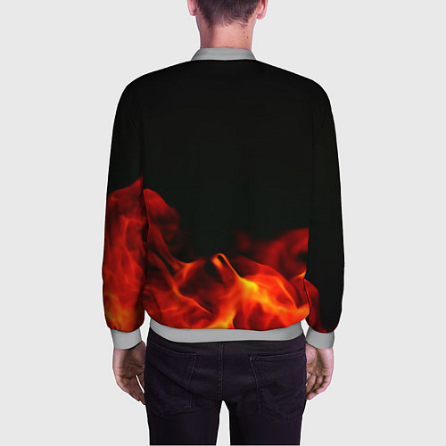 Мужской бомбер Doom огненная текстура / 3D-Меланж – фото 4