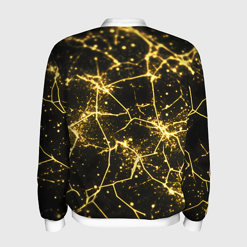 Мужской бомбер Золотистые пути на черном / 3D-Белый – фото 2