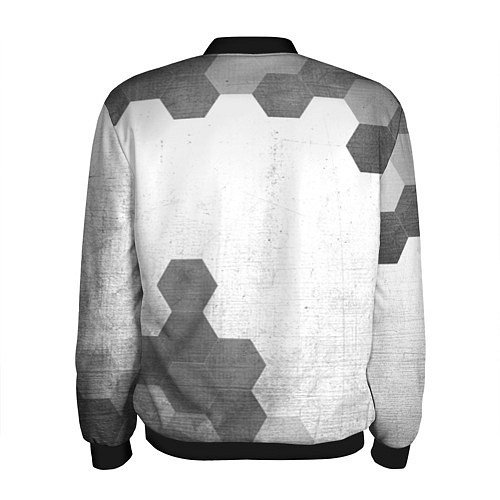 Мужской бомбер Yamaha - white gradient вертикально / 3D-Черный – фото 2