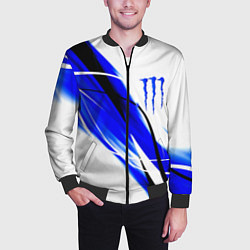 Бомбер мужской Monster energy линии абстракции, цвет: 3D-черный — фото 2