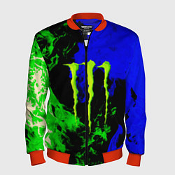 Бомбер мужской Monster energy кислотный огонь, цвет: 3D-красный