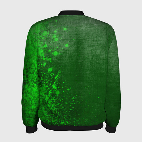 Мужской бомбер Lyon - green gradient по-вертикали / 3D-Черный – фото 2