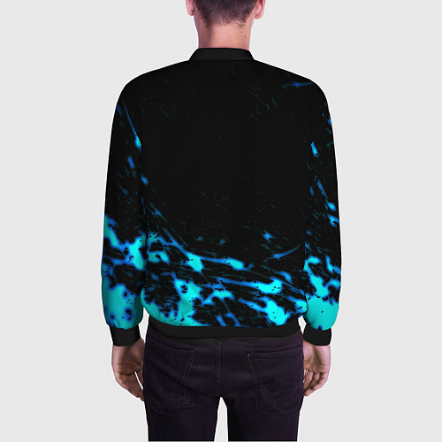 Мужской бомбер Monster energy голубые краски / 3D-Черный – фото 4