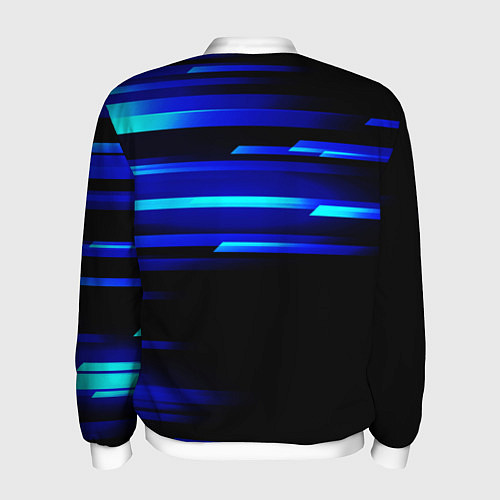 Мужской бомбер Color blue black / 3D-Белый – фото 2