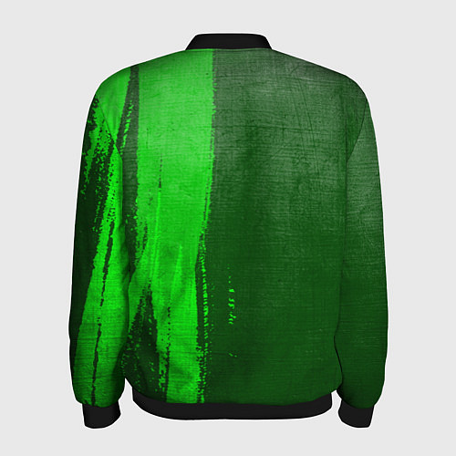 Мужской бомбер Bleach - green gradient по-вертикали / 3D-Черный – фото 2