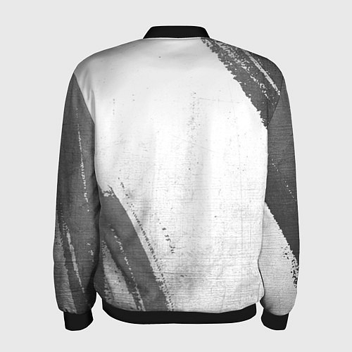 Мужской бомбер Skillet - white gradient вертикально / 3D-Черный – фото 2