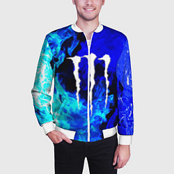 Бомбер мужской Monster energy синий дым, цвет: 3D-белый — фото 2