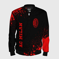 Бомбер мужской AC Milan - red gradient вертикально, цвет: 3D-черный