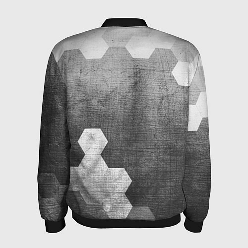 Мужской бомбер Quake - grey gradient вертикально / 3D-Черный – фото 2