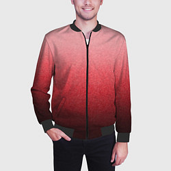Бомбер мужской Мягкий градиент красно-розовый текстура крошка, цвет: 3D-черный — фото 2