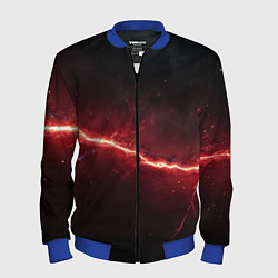 Бомбер мужской Красная линия - молния, цвет: 3D-синий