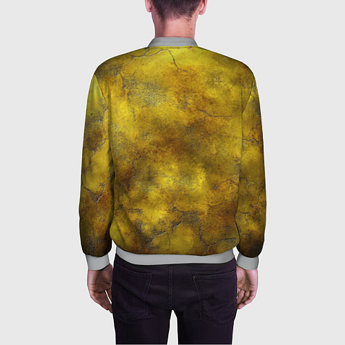 Мужской бомбер Золотая ржавая текстура / 3D-Меланж – фото 4