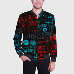 Бомбер мужской Twenty one pilots rock pattern, цвет: 3D-черный — фото 2
