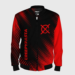 Бомбер мужской CreepyPasta - red gradient вертикально, цвет: 3D-черный