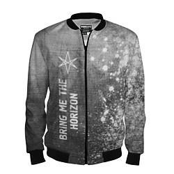 Бомбер мужской Bring Me the Horizon - grey gradient по-вертикали, цвет: 3D-черный