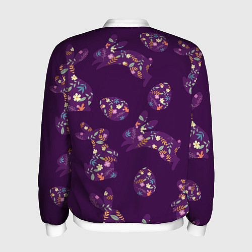 Мужской бомбер Кролики и яйца / 3D-Белый – фото 2