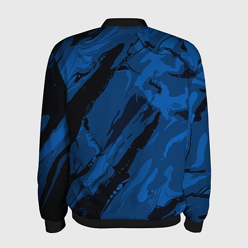 Мужской бомбер Тёмный синий абстракция / 3D-Черный – фото 2
