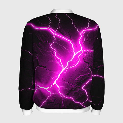 Мужской бомбер The color is pink and black / 3D-Белый – фото 2