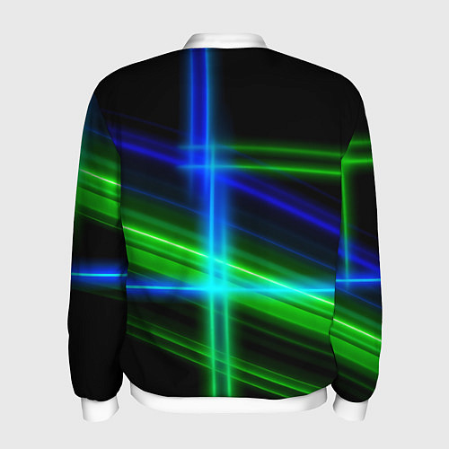 Мужской бомбер Color blue black green / 3D-Белый – фото 2