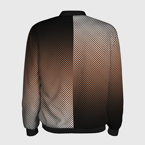 Мужской бомбер Чёрно-коричневый текстурный градиент пополам / 3D-Черный – фото 2