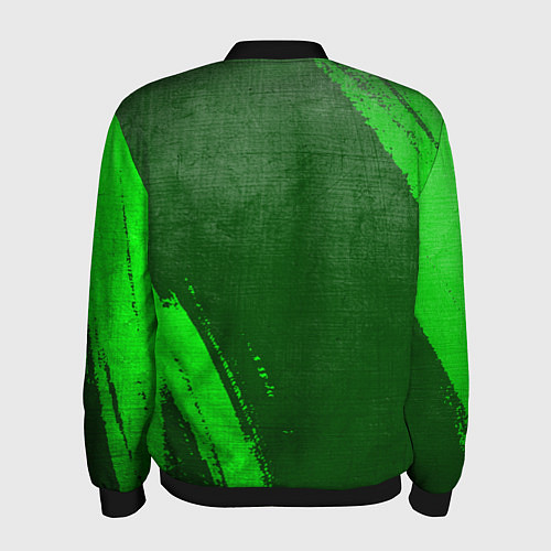 Мужской бомбер Lexus - green gradient вертикально / 3D-Черный – фото 2