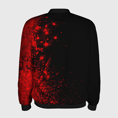 Мужской бомбер Bayer 04 - red gradient по-вертикали / 3D-Черный – фото 2