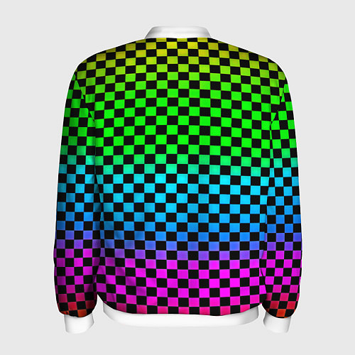 Мужской бомбер Monster energy неоновая клетка / 3D-Белый – фото 2